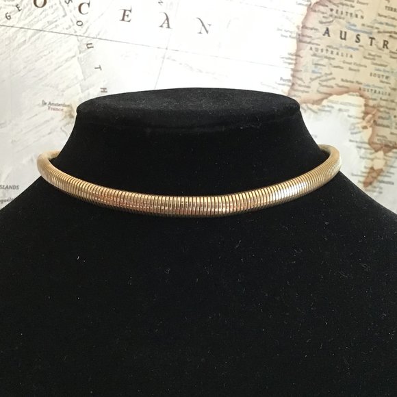 Walter Lampl Vintage Jewelry - Walter Lampl Vintage 12k Gold Serpentine Choker Necklace